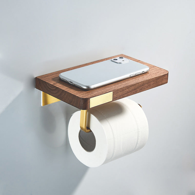 Lisslune | Wood and Aluminum Bath Hardware Set Golden Bathroom Accessories Set