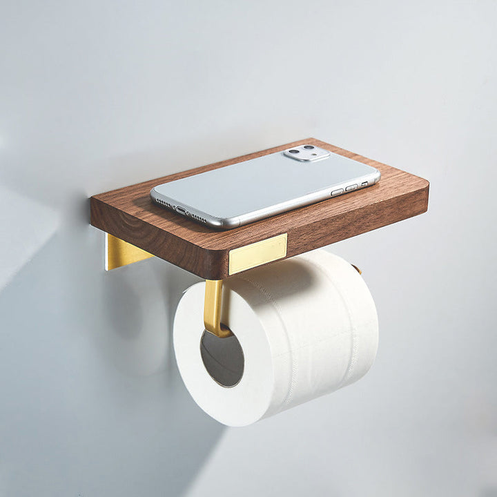 Lisslune | Wood and Aluminum Bath Hardware Set Golden Bathroom Accessories Set