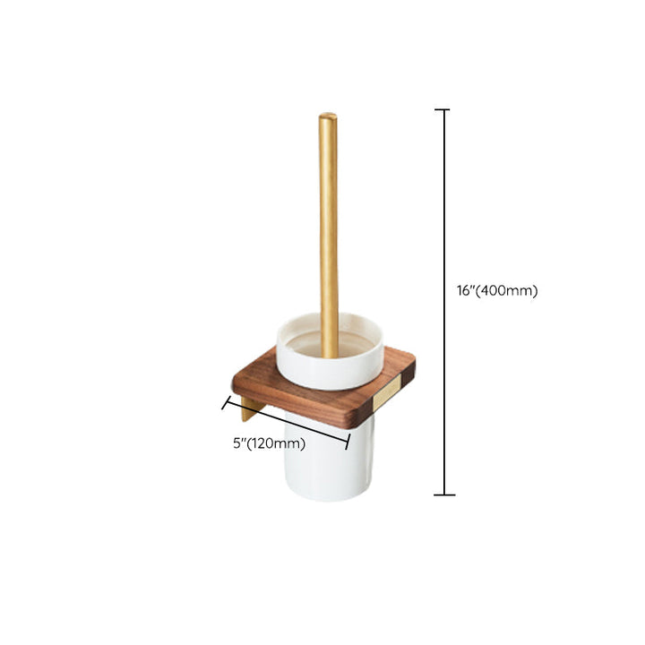 Lisslune | Wood and Aluminum Bath Hardware Set Golden Bathroom Accessories Set