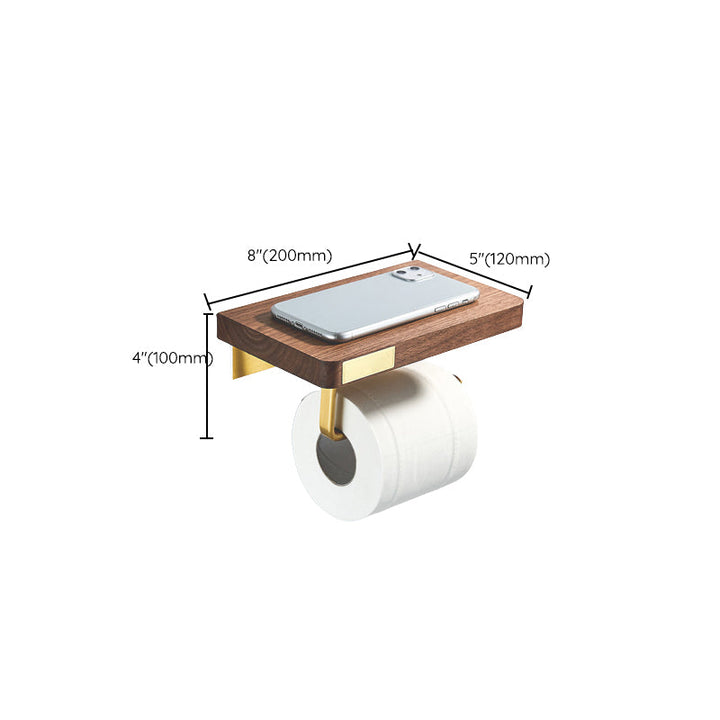 Lisslune | Wood and Aluminum Bath Hardware Set Golden Bathroom Accessories Set