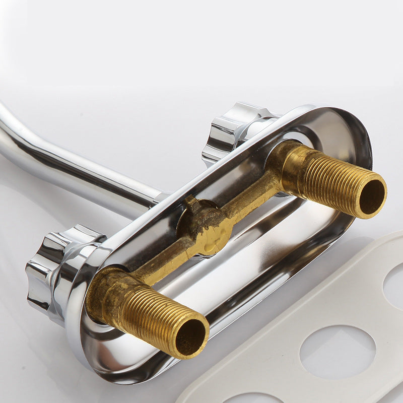 Lisslune | Circular 2-Handle Bathroom Faucet Contemporary Brass Sink Faucet