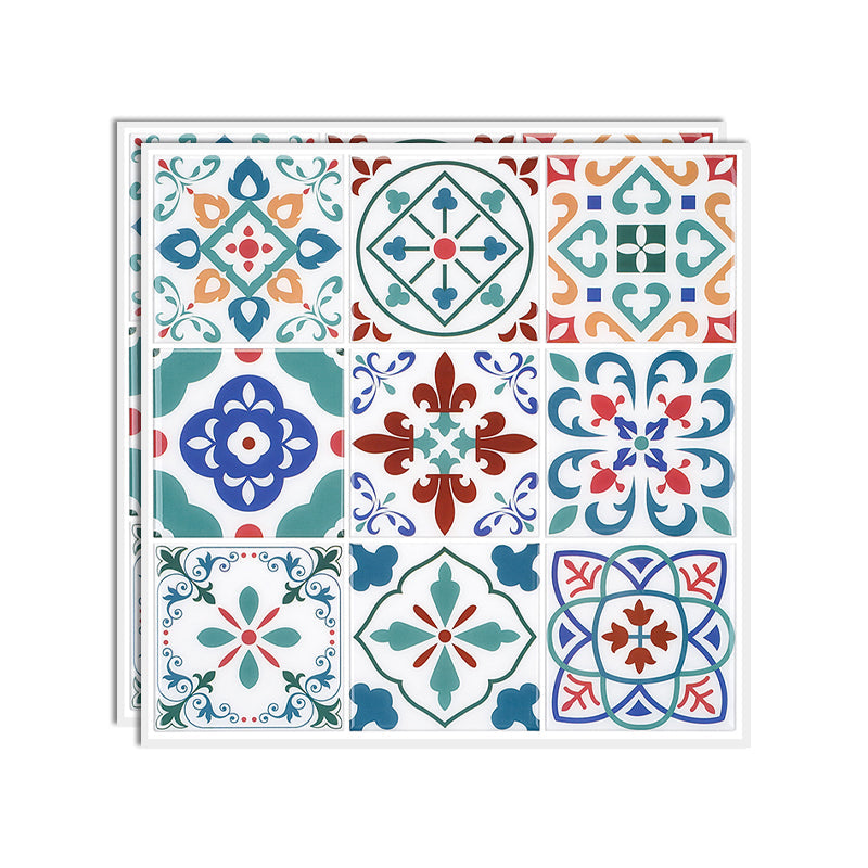Lisslune | Wall tile paste Wallpaper Floral check pattern Wallpaper tile