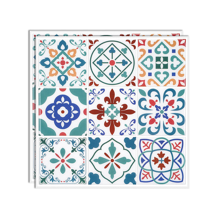 Lisslune | Wall tile paste Wallpaper Floral check pattern Wallpaper tile