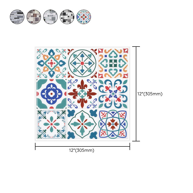 Lisslune | Wall tiles paste wallpaper Floral check pattern wallpaper tile