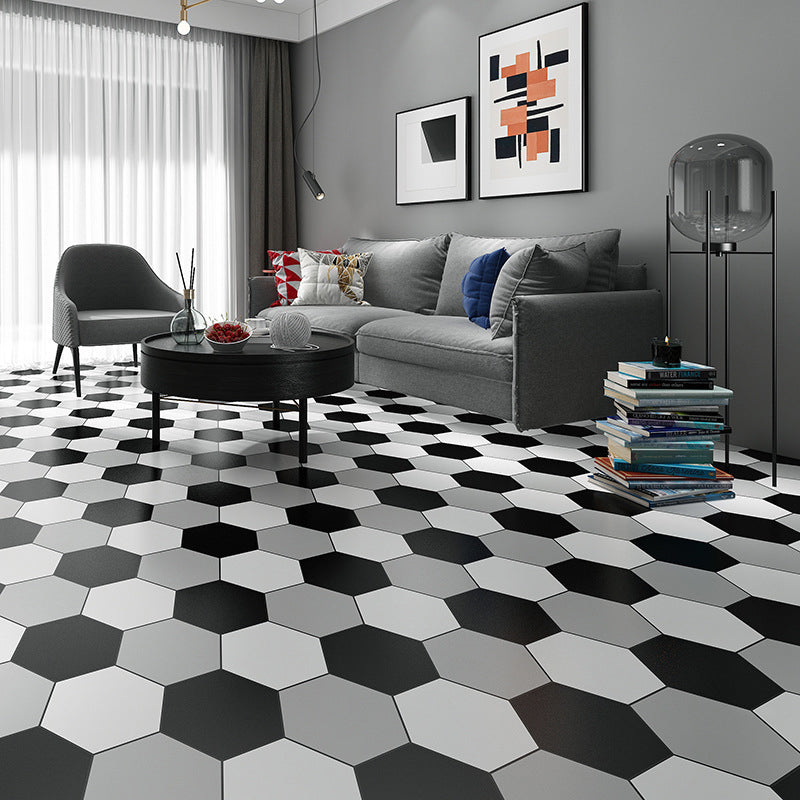 Lisslune | Bathroom Wall Floor Tile Waterproof Geometric Pattern Floor Wallpaper