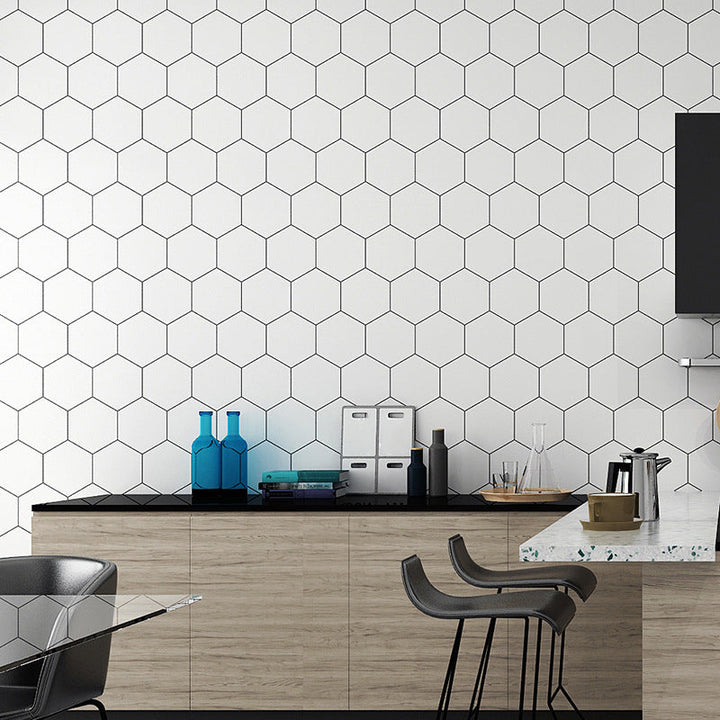 Lisslune | Bathroom Wall Floor Tile Waterproof Geometric Pattern Floor Wallpaper