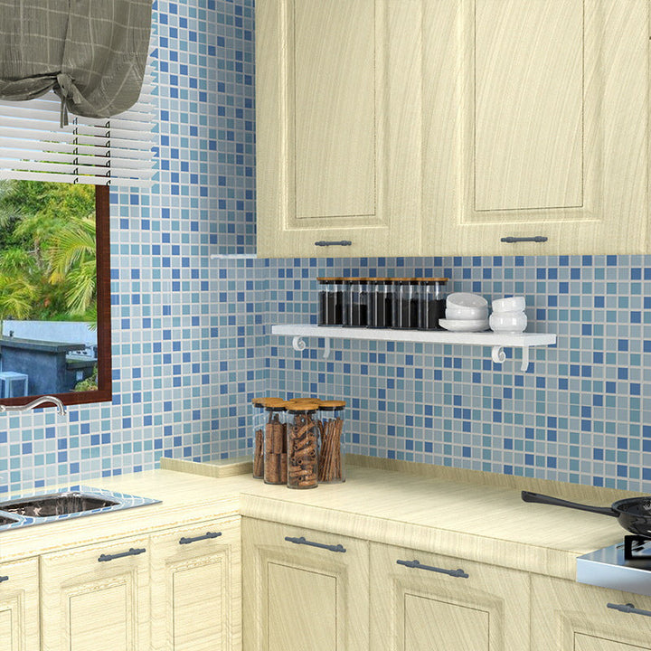 Lisslune | Bathroom Wall Floor Tile Waterproof Geometric Pattern Floor Wallpaper