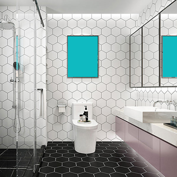 Lisslune | Bathroom Wall Floor Tile Waterproof Geometric Pattern Floor Wallpaper