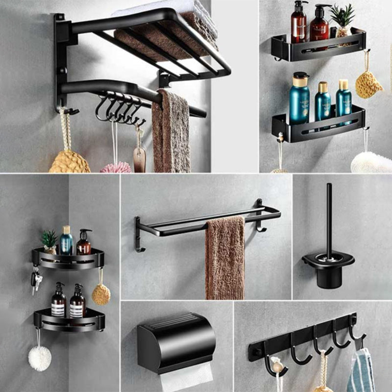 Lisslune | Modern Aluminum Bathroom Hardware Set Black Bathroom Accessories Set