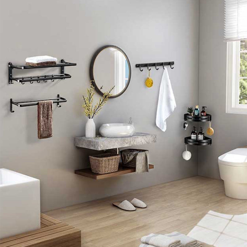 Lisslune | Modern Aluminum Bathroom Hardware Set Black Bathroom Accessories Set