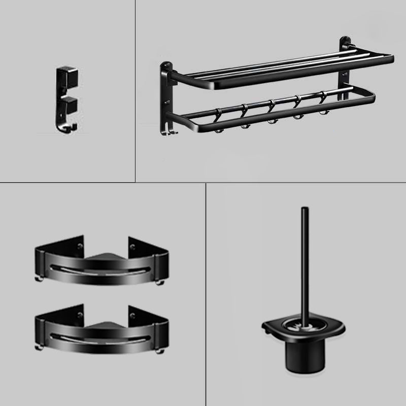 Lisslune | Modern Aluminum Bathroom Hardware Set Black Bathroom Accessories Set
