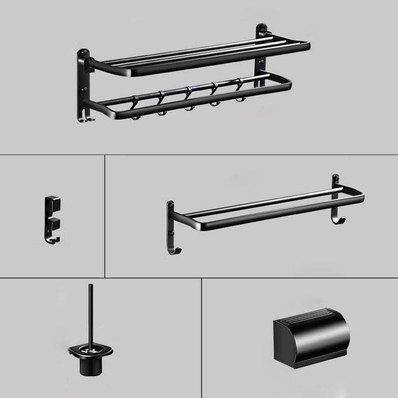 Lisslune | Modern Aluminum Bathroom Hardware Set Black Bathroom Accessories Set