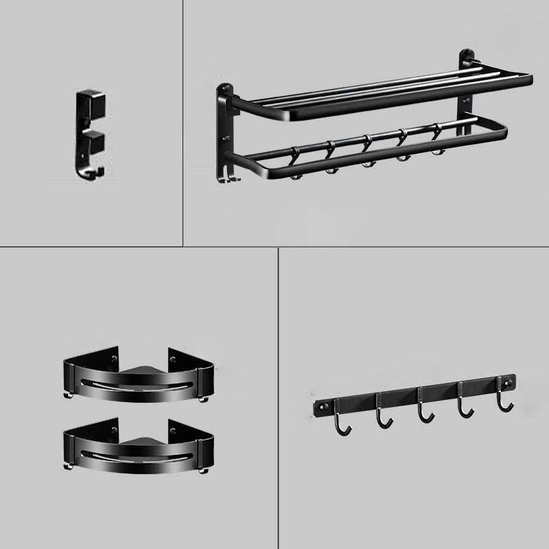 Lisslune | Modern Aluminum Bathroom Hardware Set Black Bathroom Accessories Set