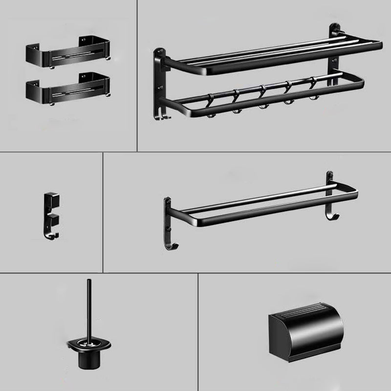 Lisslune | Modern Aluminum Bathroom Hardware Set Black Bathroom Accessories Set