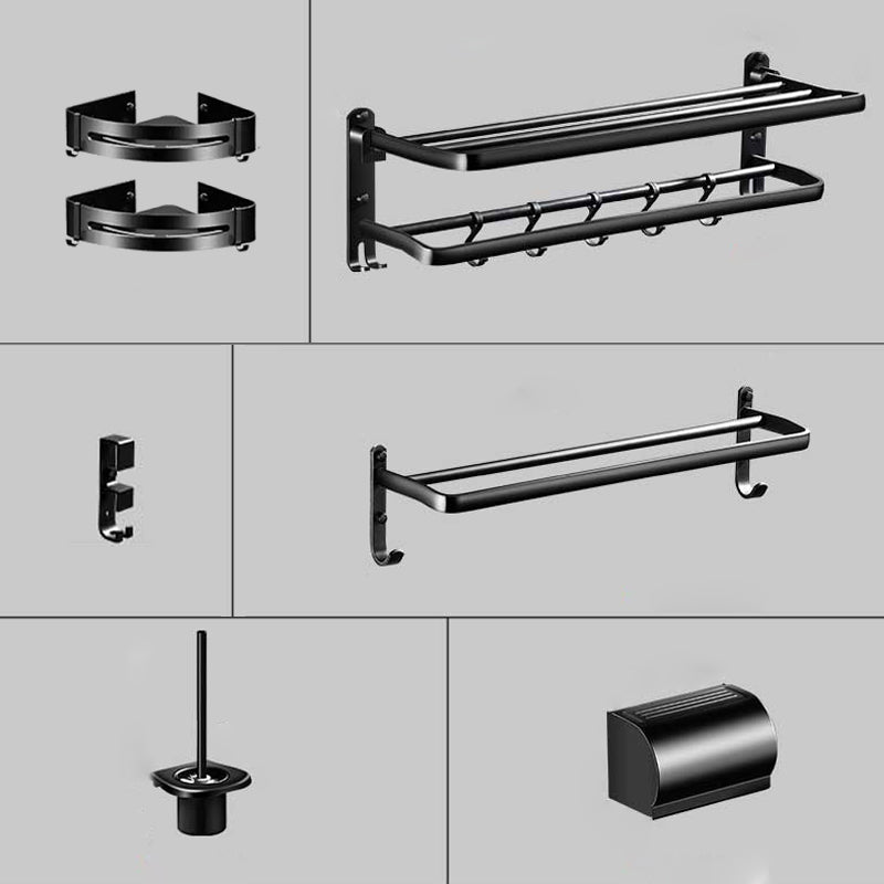 Lisslune | Modern Aluminum Bathroom Hardware Set Black Bathroom Accessories Set