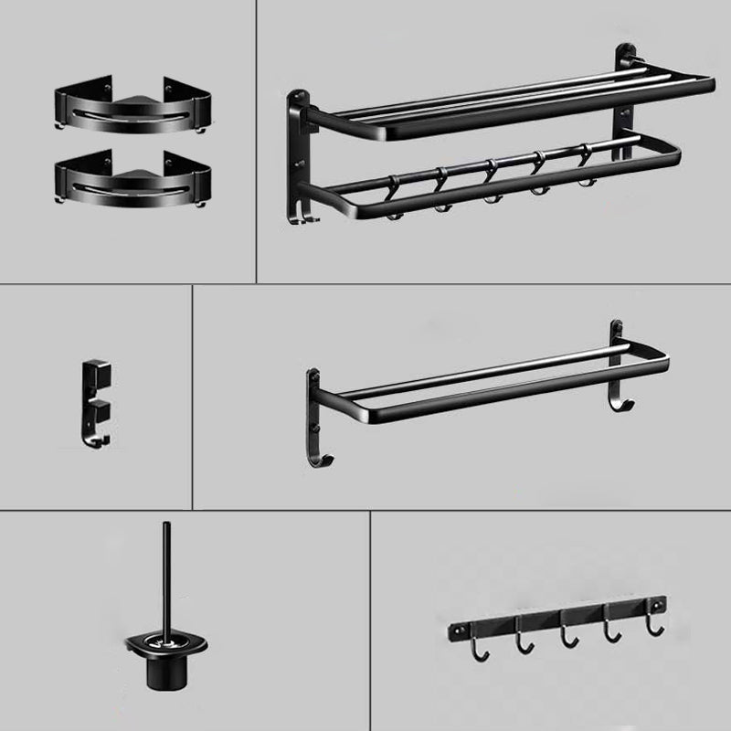 Lisslune | Modern Aluminum Bathroom Hardware Set Black Bathroom Accessories Set