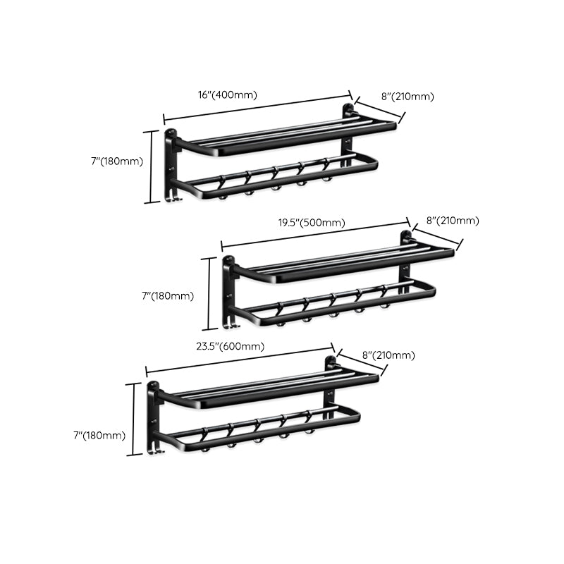 Lisslune | Modern Aluminum Bathroom Hardware Set Black Bathroom Accessories Set