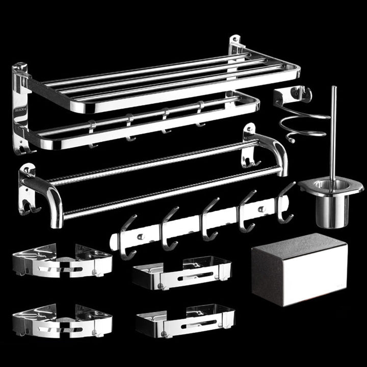 Lisslune | Modern Stainless Steel Bathroom Set Silver Bathroom Accessory Set