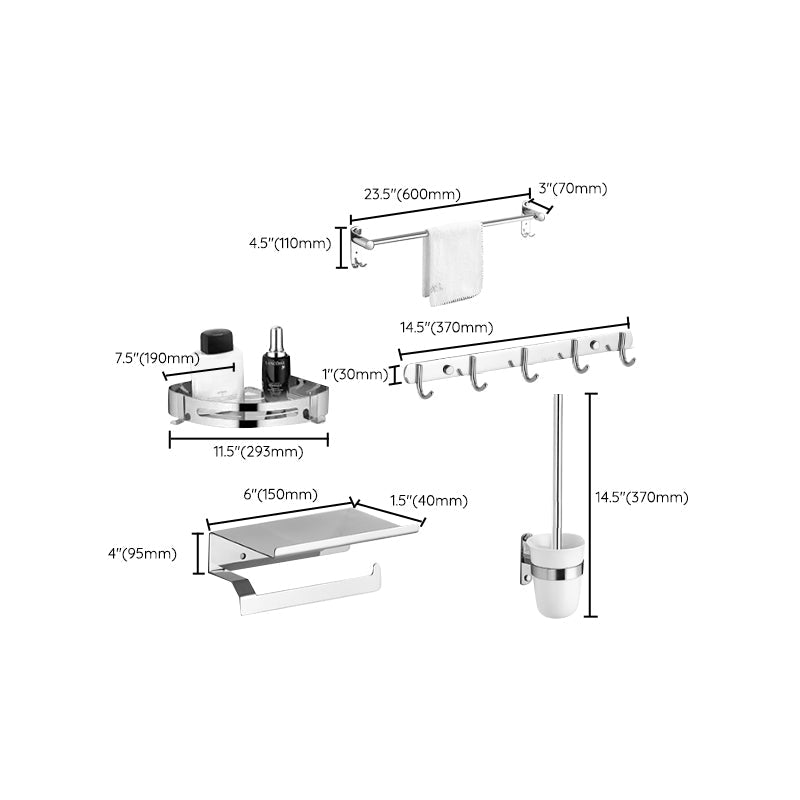 Lisslune | Modern Bathroom Accessory Set Stainless Steel Bathroom Shelf Bathroom Set