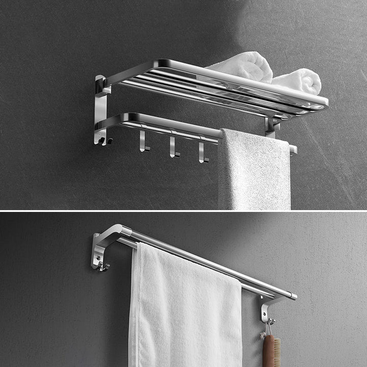 Lisslune | Modern Silver Bathroom Fixtures Set Metal Bathroom Accessories Kit