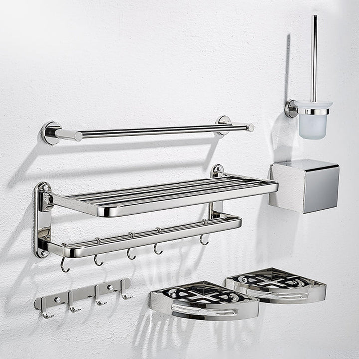 Lisslune | Modern Steel Bathroom Accessories Set Silver Bathroom Accessories Kit