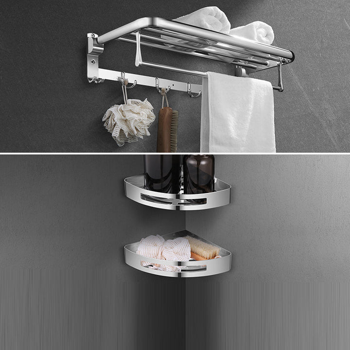 Lisslune | Modern Stainless Steel Bathroom Shelf Paper Holder Bathroom Accessories Set