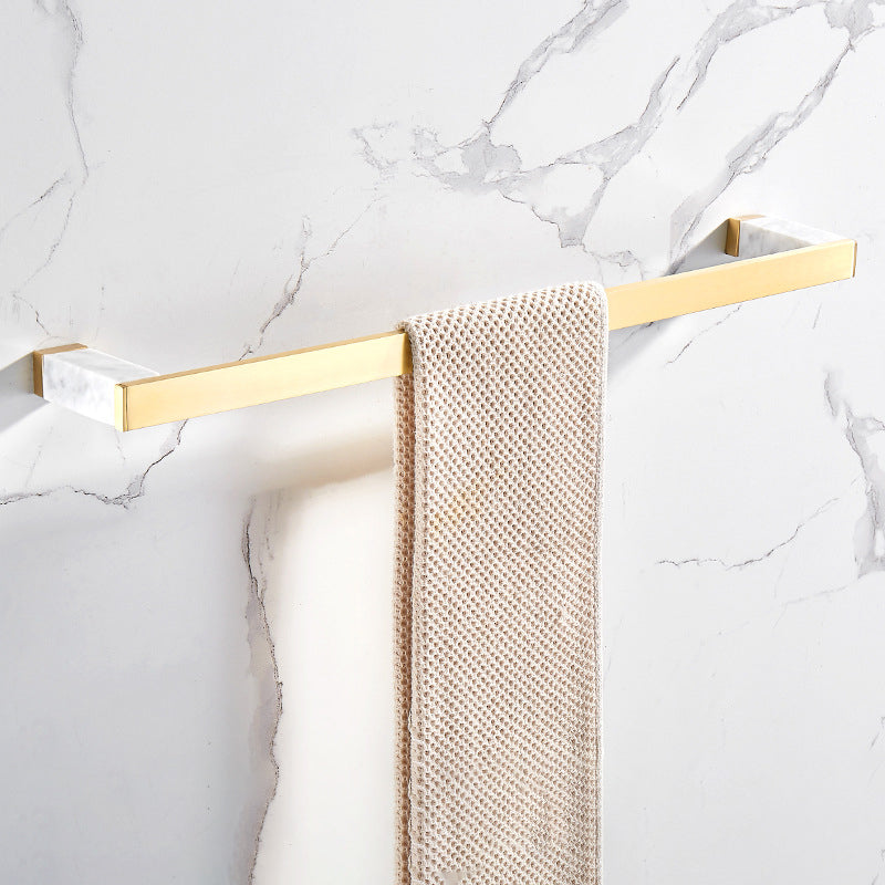 Lisslune | Marble & Brass Bathroom Accessories Set Golden Bathroom Accessories Kit