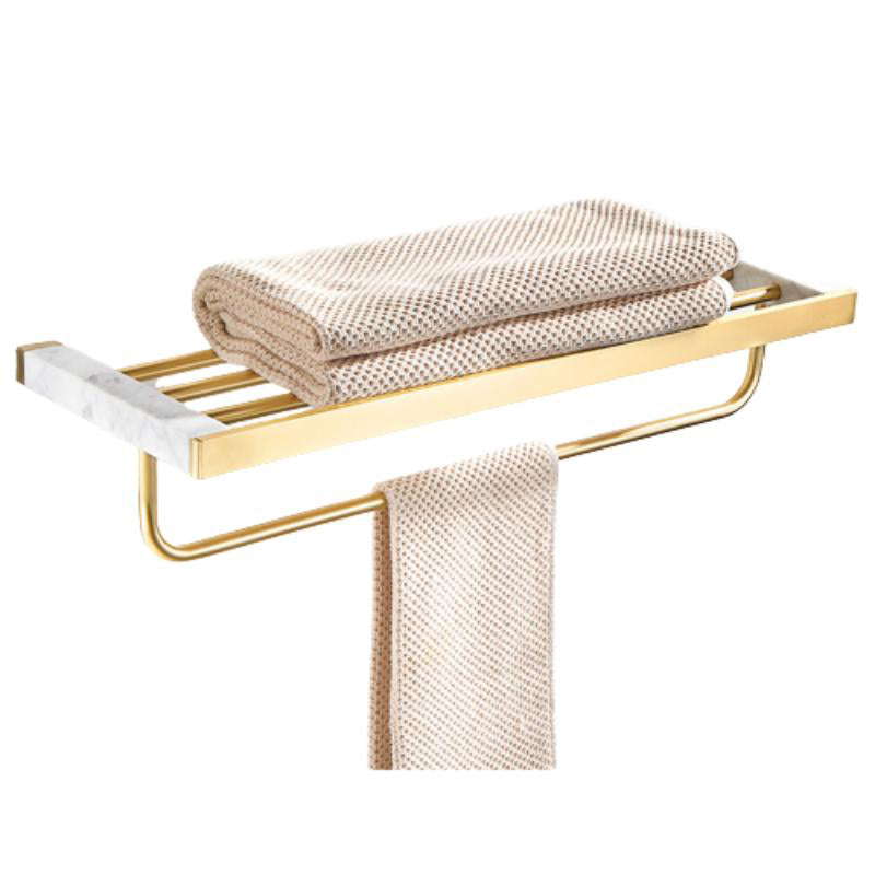 Lisslune | Marble & Brass Bathroom Accessories Set Golden Bathroom Accessories Kit