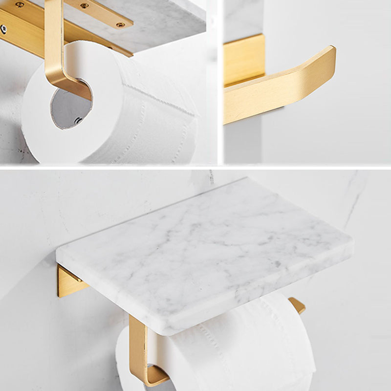 Lisslune | Marble & Brass Bathroom Accessories Set Golden Bathroom Accessories Kit