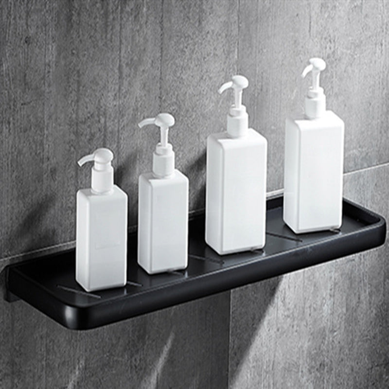 Lisslune | Contemporary 8-piece Bathroom Accessory Set Matte Black Bathroom Shelf/Paper Holder/Towel Hook