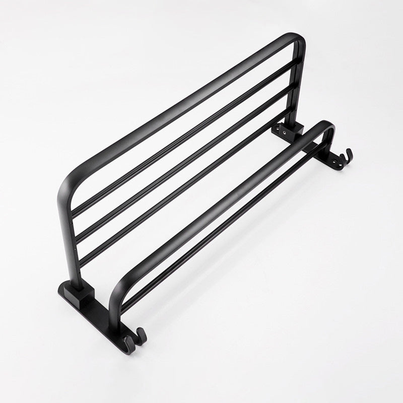 Lisslune | Contemporary 8-piece Bathroom Accessory Set Matte Black Bathroom Shelf/Paper Holder/Towel Hook
