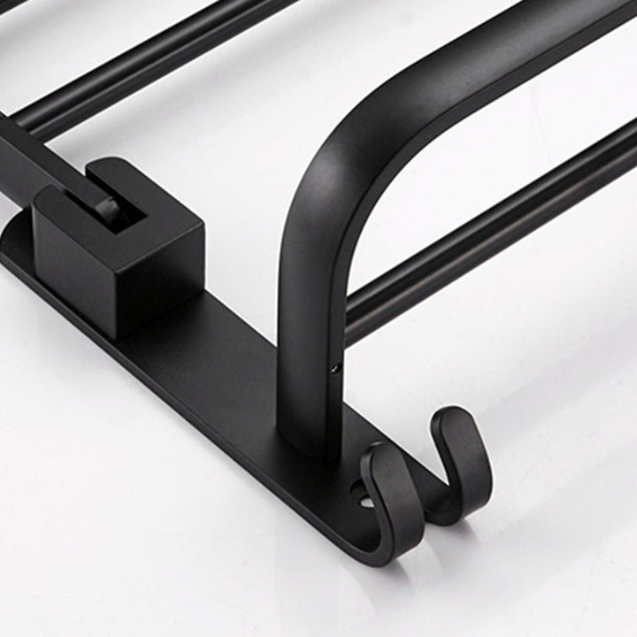 Lisslune | Contemporary 8-piece Bathroom Accessory Set Matte Black Bathroom Shelf/Paper Holder/Towel Hook