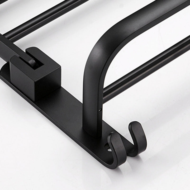 Lisslune | Contemporary 8-piece Bathroom Accessory Set Matte Black Bathroom Shelf/Paper Holder/Towel Hook