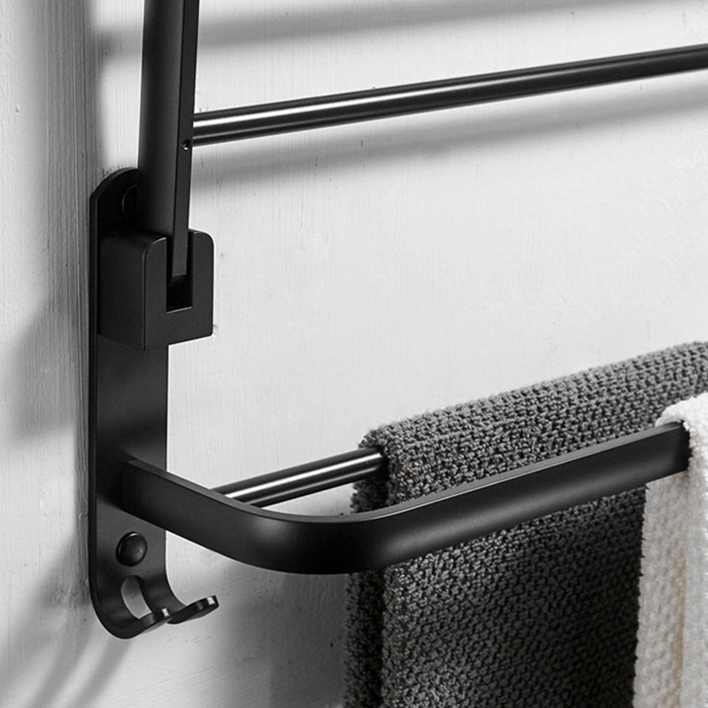 Lisslune | Contemporary 8-piece Bathroom Accessory Set Matte Black Bathroom Shelf/Paper Holder/Towel Hook