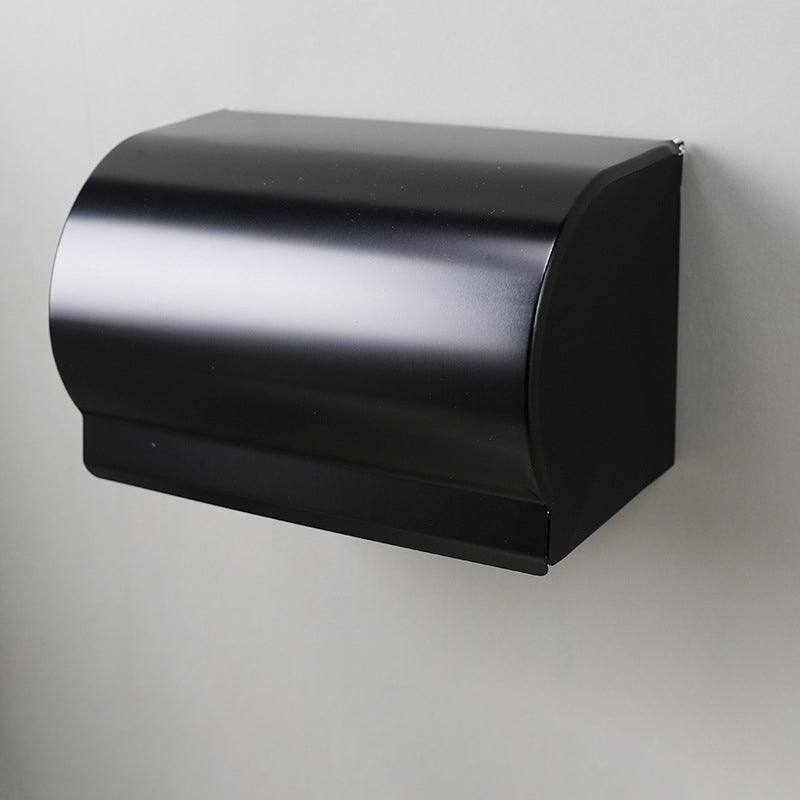 Lisslune | Contemporary 8-piece Bathroom Accessory Set Matte Black Bathroom Shelf/Paper Holder/Towel Hook