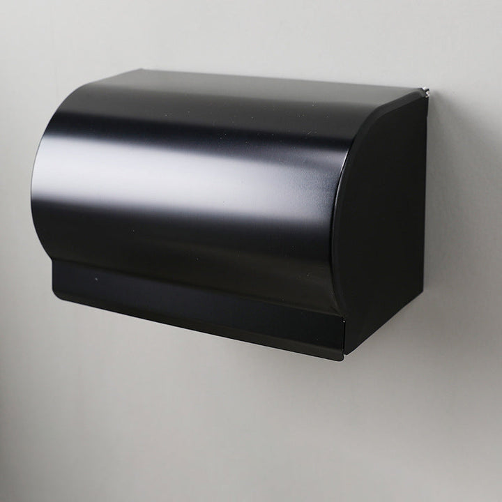 Lisslune | Contemporary 8-piece Bathroom Accessory Set Matte Black Bathroom Shelf/Paper Holder/Towel Hook