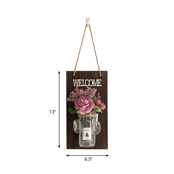 Skørter | Lilac Flowers Wall Light String Rustic Style Clear Glass Shade Wall Lamp for Café
