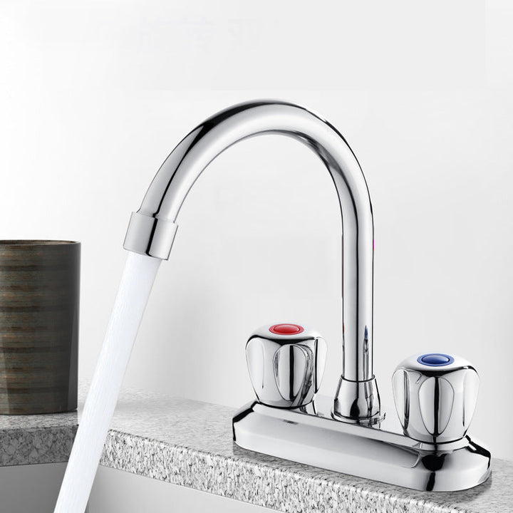 Lisslune | Knob Handle Brass Faucet High Arc Swivel Sink Faucet for Bathroom