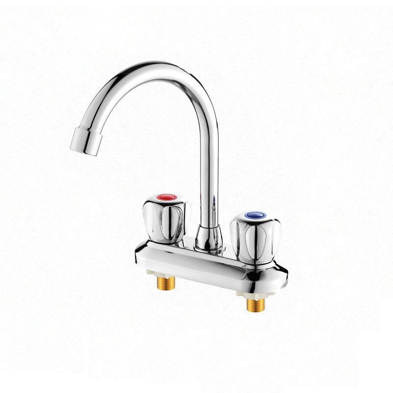 Lisslune | Knob Handle Brass Faucet High Arc Swivel Sink Faucet for Bathroom