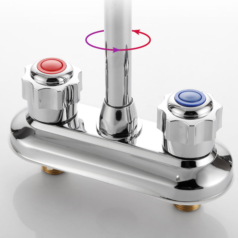 Lisslune | Knob Handle Brass Faucet High Arc Swivel Sink Faucet for Bathroom
