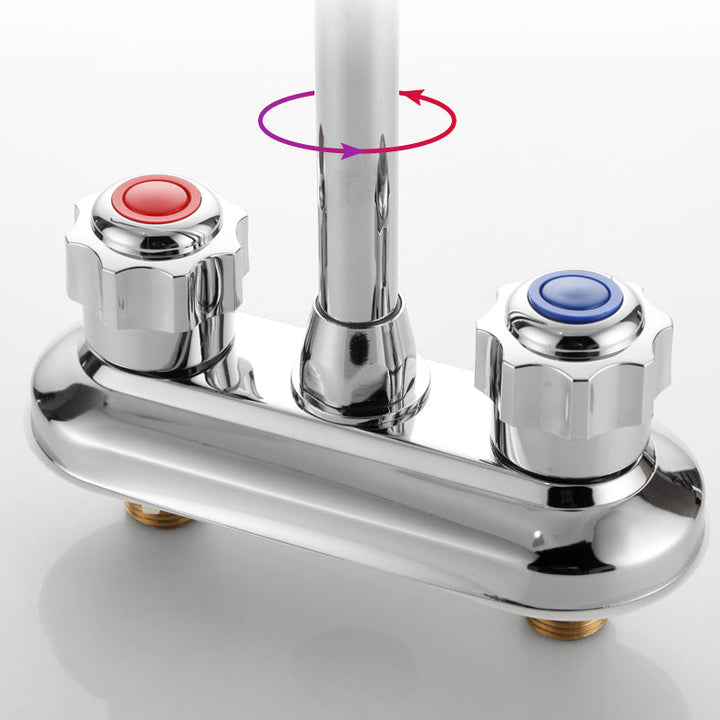 Lisslune | Knob Handle Brass Faucet High Arc Swivel Sink Faucet for Bathroom