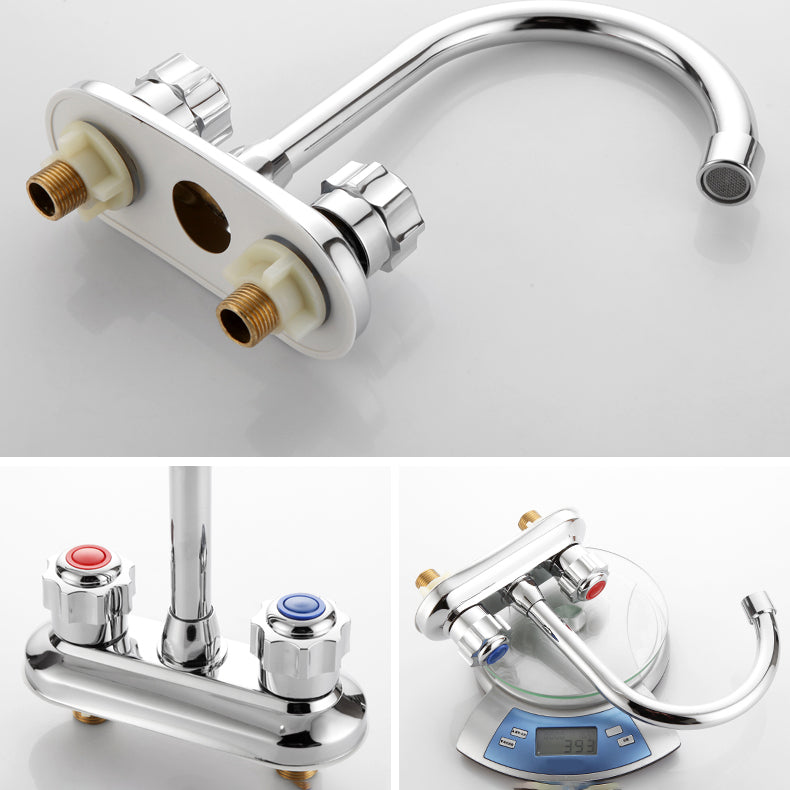 Lisslune | Knob Handle Brass Faucet High Arc Swivel Sink Faucet for Bathroom