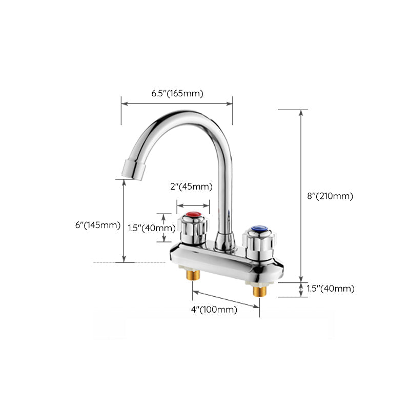 Lisslune | Knob Handle Brass Faucet High Arc Swivel Sink Faucet for Bathroom