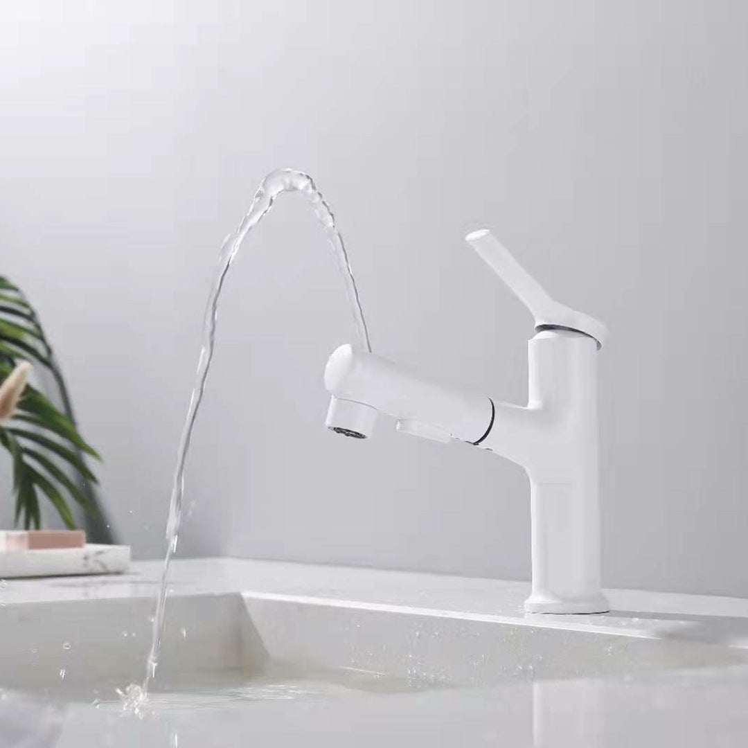 Lisslune | Contemporary Vessel Faucet Copper Single Handle Low Arc Pull Down Vessel Faucet for Home