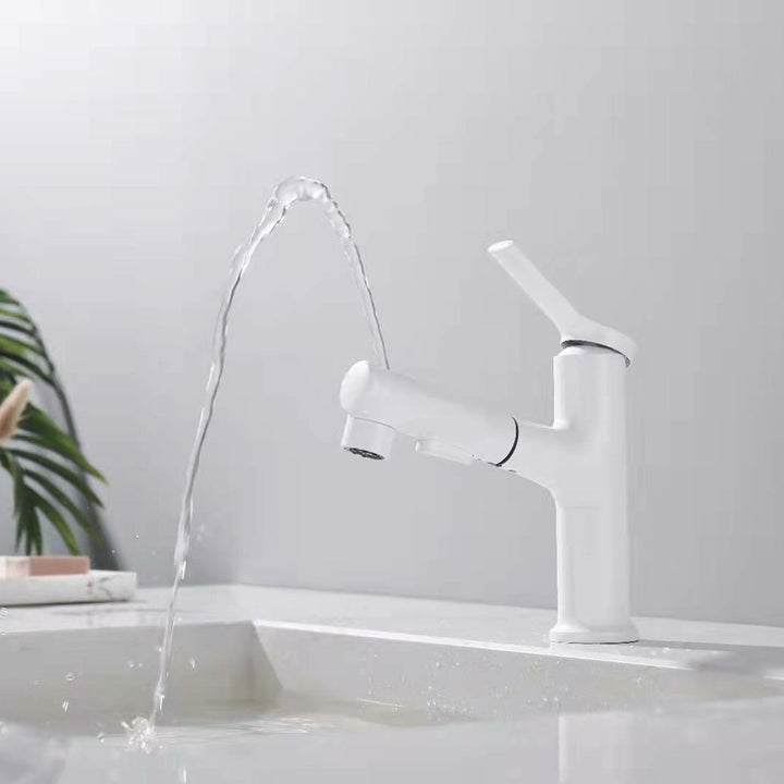 Lisslune | Contemporary Vessel Faucet Copper Single Handle Low Arc Pull Down Vessel Faucet for Home