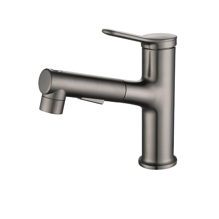 Lisslune | Contemporary Vessel Faucet Copper Single Handle Low Arc Pull Down Vessel Faucet for Home