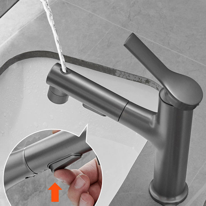 Lisslune | Contemporary Vessel Faucet Copper Single Handle Low Arc Pull Down Vessel Faucet for Home