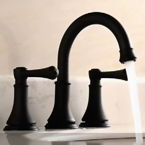 Lisslune | Modern Sink Faucet Widespread Faucet with 2 Handles and 3 Holes