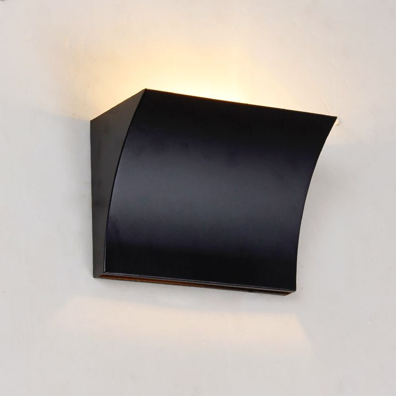 Lisslune | Simple Style Slip Design Wall Washer Light Metal LED Living Room Wall Lamp in Black/Silver