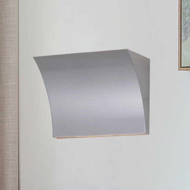 Lisslune | Simple Style Slip Design Wall Washer Light Metal LED Living Room Wall Lamp in Black/Silver